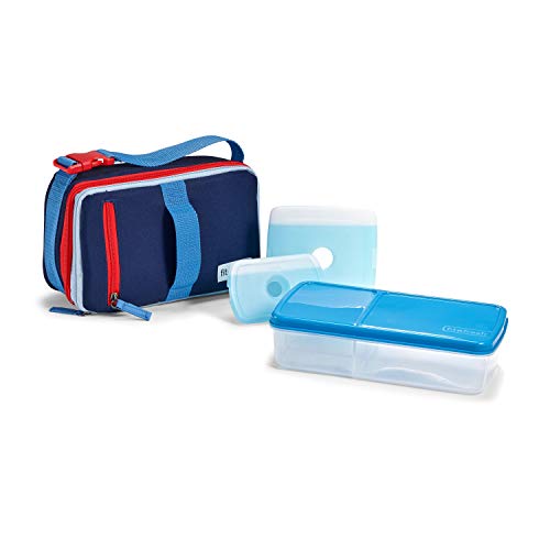 Fit & Fresh Expandable Bento Box Lunch Kit, Insulated Lunch Bag with BPA-Free