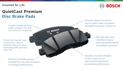 Image of BOSCH BC1095 QuietCast Premium Ceramic Disc Brake Pad Set - Rear