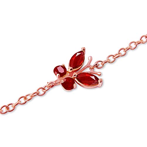 Galaxy Gold Gg 8" 14K Solid Rose Gold Ruby Bracelet Butterfly Design 0.60Ct T.w. Fine Jewelry For Women Genuine Gemstone #TOP1