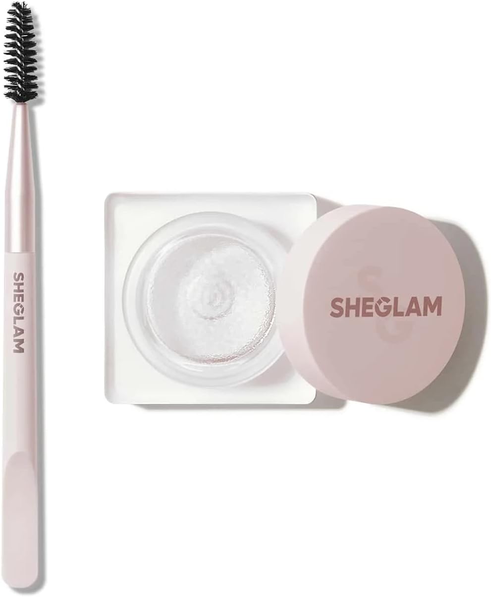 SHEGLAM Makeup - Set Me Up Eyebrow Hold Gel - Long-Lasting, Waterproof and Extreme Hold Wax with Double-ended Brow Brush (Crystal Clear), 1.0 count, 1