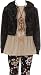 Little Girl Jackets Necklace Shirt Tank Pant Legging Girls 4 Pieces Clothing Set