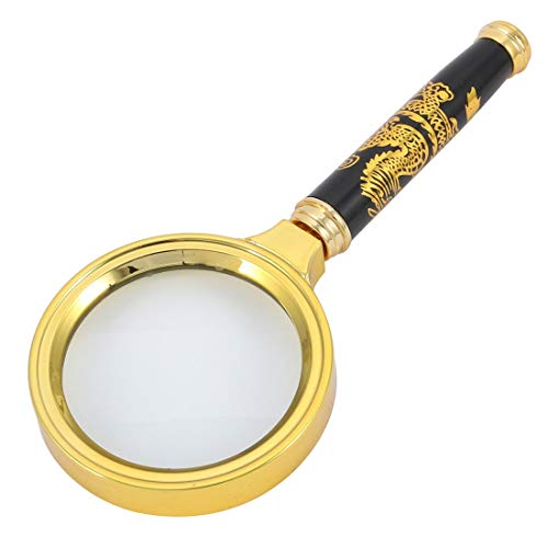 Loupe à main éclairée 10X noire sculptée pour lecture et bijoux