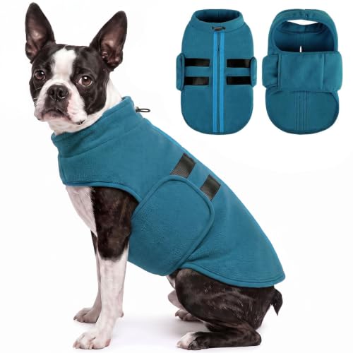 Image of Queenmore Large Dog Sweater,Fleece French Bulldog Sweater with Leash Hole