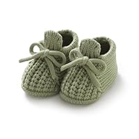 DovFanny Baby Booties Newborn Baby First Shoes Cozy Warm Knit Soft Booties for Toddler Infant Boy Girl (Sage Green, Infant, 0 Months, Age Range, US Footwear Size System, 3 Months, Medium)