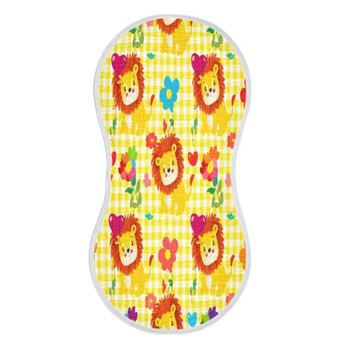 Kigai Lions Baby Burp Cloths Extra Soft and Absorbent Burping Rags Cotton Burping Clothes Baby Washcloths for Newborn Boys Girls - 1 Pack