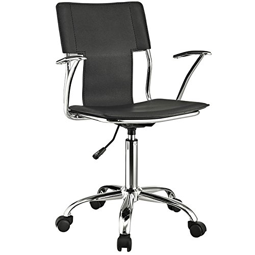 Modway Studio Faux Leather Swivel Task Office Chair In Black #TOP22