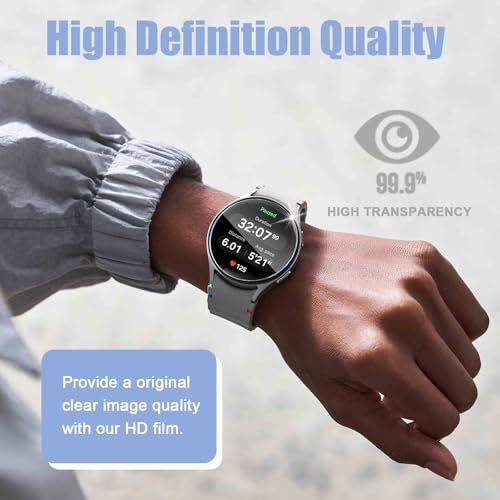 Image of 5 Pack Screen Protector Compatible with Galaxy Watch 7 /6 /5 /4 44mm, HD Tempered Glass, Touch Sensitive, High Clarity, Anti-Shatter, Bubble Free