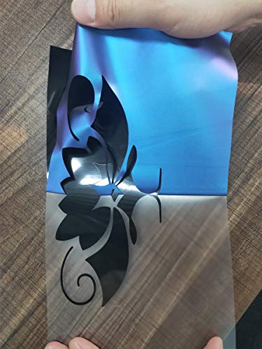 Image of FUNKAKA Chameleon HTV Heat Transfer Vinyl Rolls, 12 inch X 9ft Blue to Purple | Iron on Vinyl for T-Shirt Change Color PU Stretchy HTV Vinyl for All Cutter Machine Easy to Cut & Weed