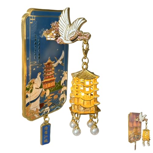 Imán decorativo torre Yellow Crane azul miniatura 1