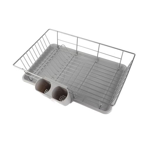 JTLB Escurreplatos de metal, escurridor de utensilios de cocina, bandeja de secado