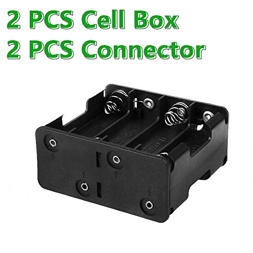 2 stuks 8 × 1,5 V AA zwart batterijhouder behuizing case kunststof batterij-opbergdoos met batterijaansluiting kabel… - Afbeelding 3