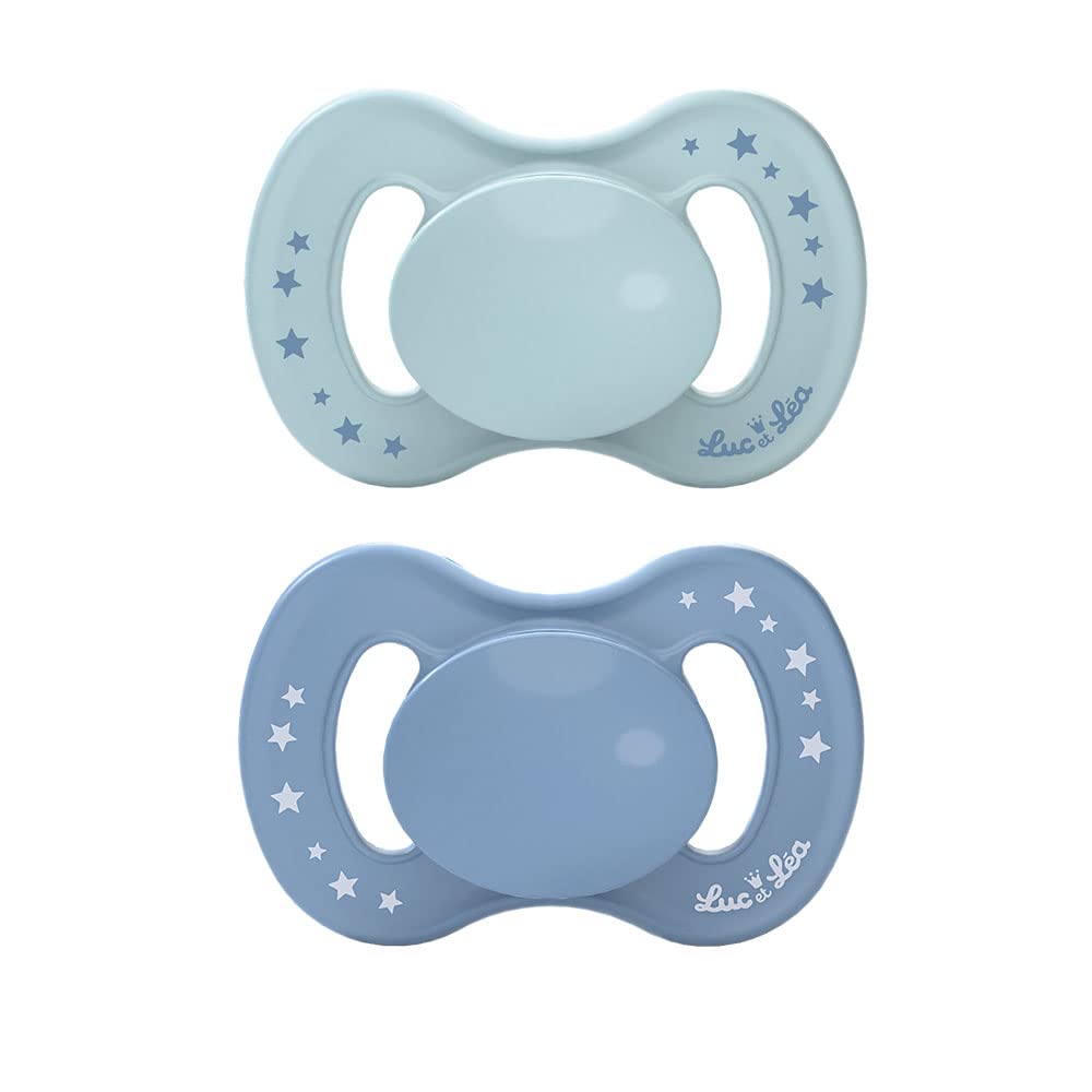 Luc et Lea 635395 Duo Vegetale Anatomic Pacifier for 6-18 Months 2-Piece, Blue