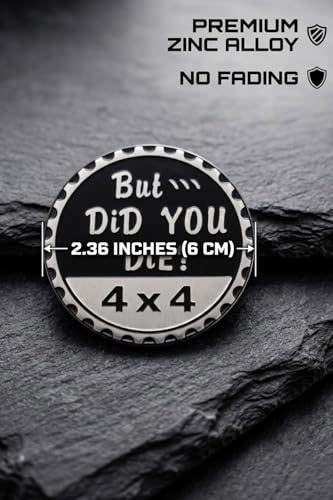 Image of 2 pcs Car Emblem 4 x 4 Metal Automotive Badge 3D Metal Car Badges Emblems Round Emblem Decals Car Badge Decals Stickers Compatible with Vehicles Trucks SUV RV Decorations (But die You die)