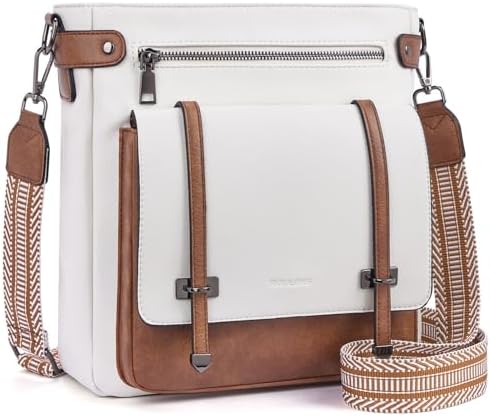 Roulens Crossbody Bags for Women,Multi Pocket Crossbody Purses Vegan Leather Shoulder Handbags Travel Purse Adjustable Strap