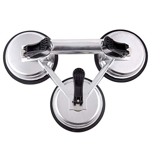 Hochleistungs-Saugnapf mit Dreifachverriegelung, 3-Platten-Handstaubsauger aus Aluminium für Fliesen, Glas und Granit, Ausführung mit ebener Wirkung