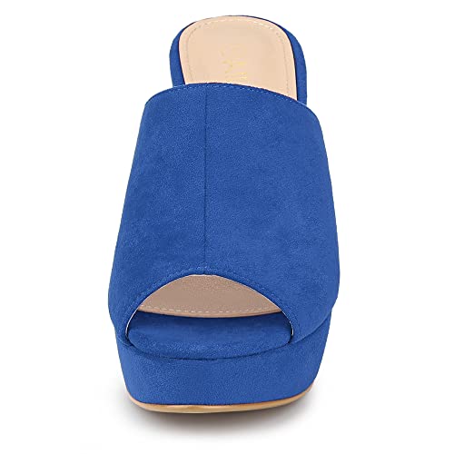 Image of Allegra K Women's Open Toe Platform Chunky Heel Slides Sandals