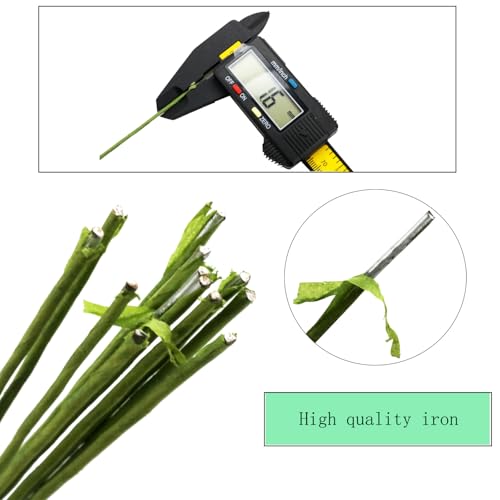 50package floral stems wire for paper flower 16 gauge green floral paper wrapped wire 16 inch artificial crafts wire wreath making supplies for wedding diy