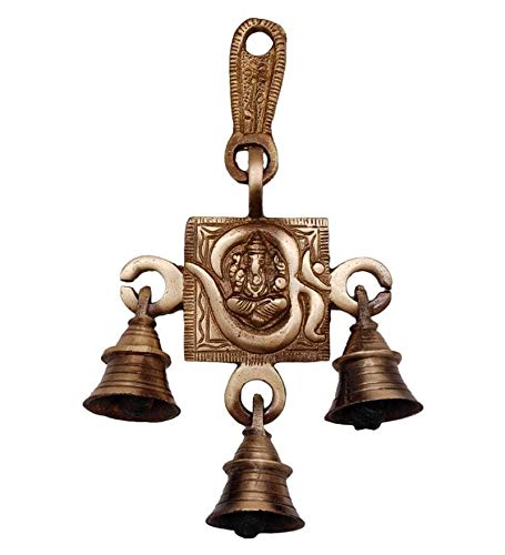 Decorative Om-Ganesha Bronze Hanging Bell Made with Brass