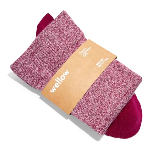 Image of Wellow Knee High Compression Socks for Men & Women, 18-25 mmHg, Bamboo Viscose, Swelling Relief