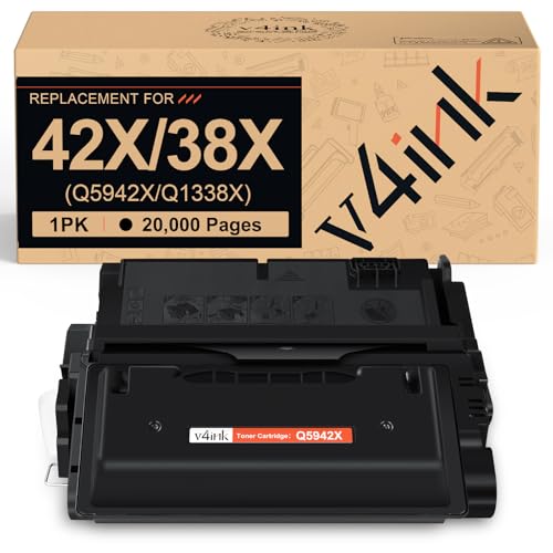 v4ink Compatible 42X Toner Cartridge Replacement for HP 42X Q5942X Q1338X Q1339X High-Yield Toner Cartridge for hp LaserJet 4200 4250n 4250t 4250tn 4250dtn 4250dtnsl 4350n 4350t 4350tn 4350dtn Printer