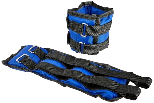 Btag Solid Neoprene Ankle & Wrist Weights (1 kg × 2 Pcs) | Adjustable Strap | Unisex Leg & Arm Weight Cuffs for Gym, Workout & Training (Blue)