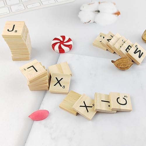 GXXMEI 1000pcs fichas de letras de madera para manualidades miniatura 5