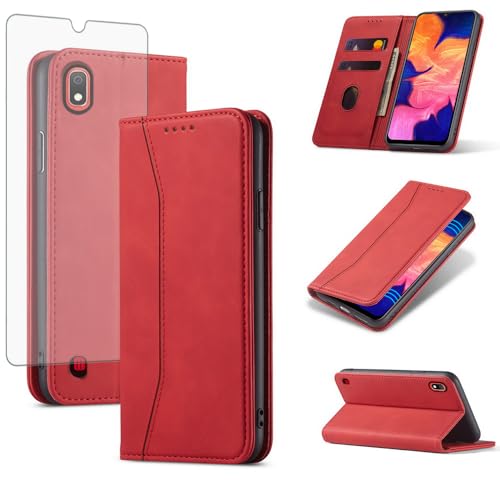 Accessoires Samsung Galaxy A10 étui portefeuille rabat aimanté et verre trempé