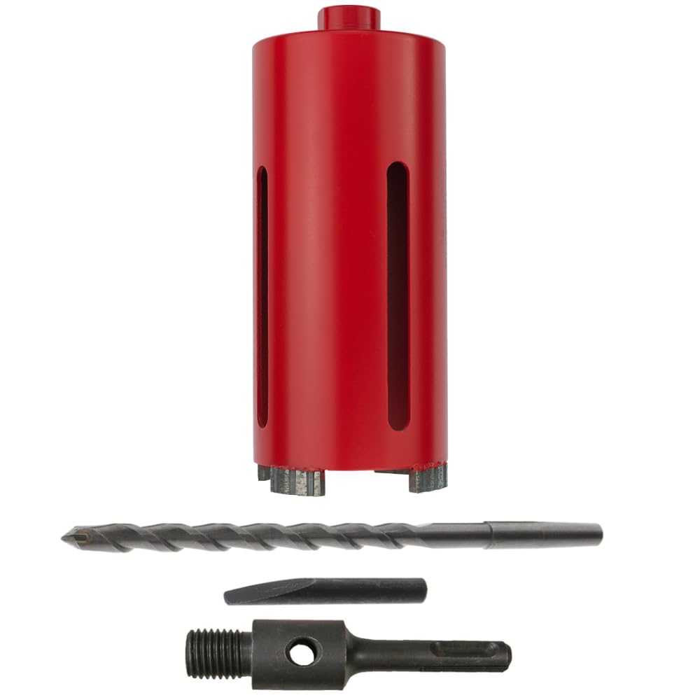 SDS Plus Diamant-Trockenbohrkrone LTR Ø 62 mm – Profi-Bohrkrone 180 mm Bohrtiefe, M16 Gewinde, Turbo-Segmente, für Beton, Mauerwerk, Ziegel