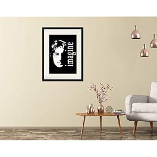1art1 John Lennon Poster Imagine Affiche Encadrée avec Passe-Partout Élégant | Images Murales | dans Un Cadre Photo 80x60 cm – Image 2