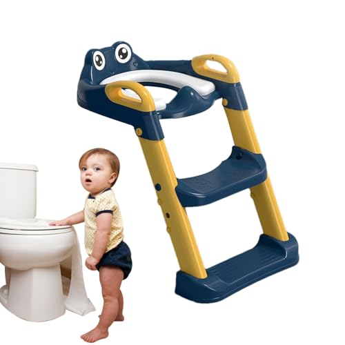 幼児用ステップ付き便座、トイレはしご, ステップトイレトレーニングシートトイレ階段, 滑り止め付きトイレ便座、ハンドル付きステップアップトイレ便座、子供、男の子、女の子1-8用