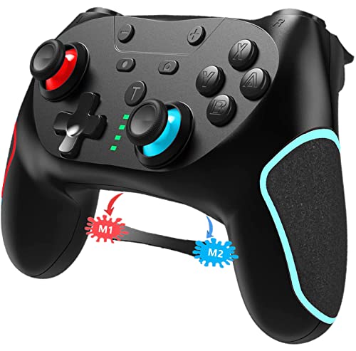 Switch コントローラー スイッチ コントローラー 背面ボタン付き マクロ機能 1000mAh大容量 TURBO連射機能 HD振動 6軸ジャイロセンサー搭載 Switch プロコン 無線 軽量 Bluetooth接続 接続簡単 スリープ解除 簡単操作 高耐久ボタン 遅延なし Switch/switch 有機el/switch lite/PC対応 日本語取扱説明書