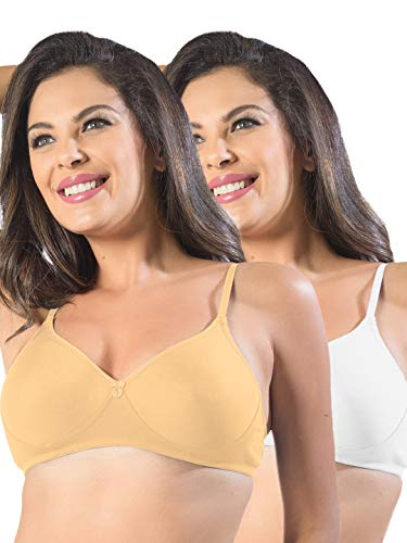 Image of SONARI Womens Non Padded Cotton Bra | Wire Free, Medium Coverage, Seamless Cups, Comfortable Polyester Cotton Blend Fabric | Adjustable Straps, Ideal for Everyday Wear - Smile