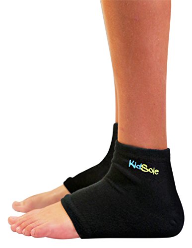 KidSole RX Gel Sports Sock for Kids with Heel Sensitivity from Severs Disease, Plantar Fasciitis. US Kid's Sizes 2-7 (Black)2
