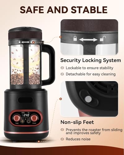 YUCHENGTECH Elektrischer Kaffeeröster 100g Kaffeeröster Maschine 2000W kaffeeröstmaschine für Cafe Shop & Heimgebrauch