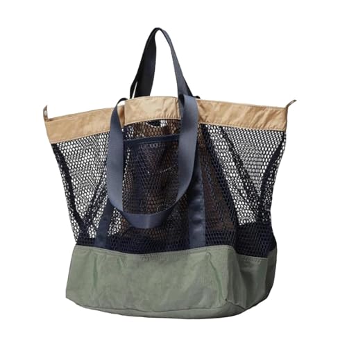 Mesh Beach Bag Travel Handbag Convenient for Women Men Large Beach Tote Shoulder Bag for Vacation Outdoor Swimming 7