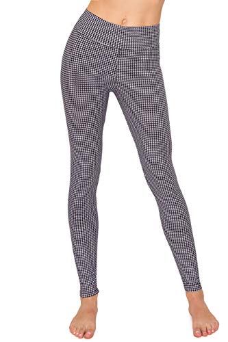 Always Women's Plaid Houndstooth Leggings - High Waist Premium Soft Stretch Checkered Print Pants Plus Size #TOP2
