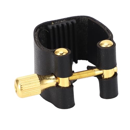 Luatoxry Clarinet Ligature, C Type Alto Sax Ligature, Professional Leather Ligature Fastener, Black...