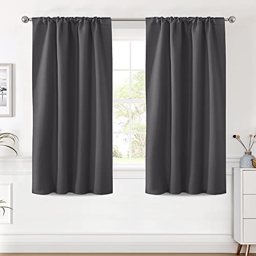 Image of H.VERSAILTEX Blackout Curtains Thermal Insulated Window Treatment Panels Room Darkening Blackout Drapes for Living Room Back Tab /Rod Pocket Bedroom Draperies (2 Panels, Charcoal Gray, 42 x 54 Inch)