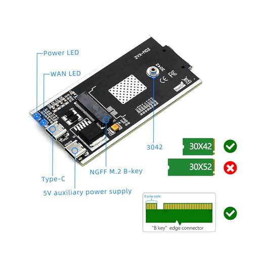Adaptateur NGFF M.2 vers USB C avec emplacement SIM et alimentation - 5