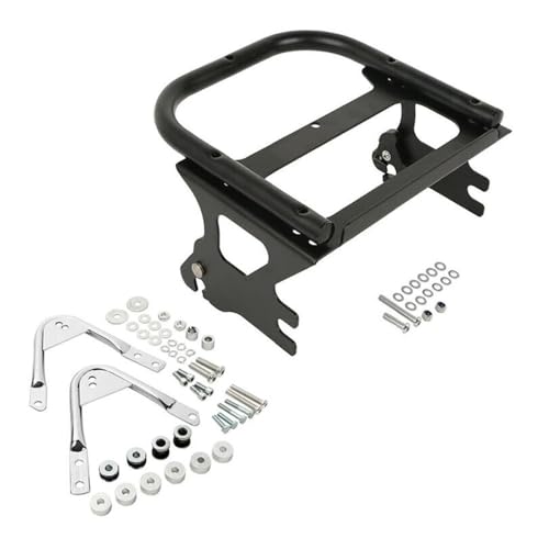 zxhhxkAn Detachable 2-up Luggage Rack Docking Kit Tour Pak Metal for Electra 1997-2008 for Road 1998-2008 for Road King 2004-2007