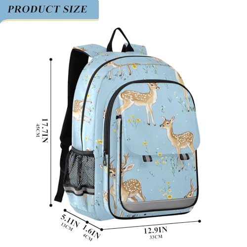 classic kids backpack 8-12: lightweight bookbag for book bags for teenage girls boys in assorted colors - Sweet Deer Blue2