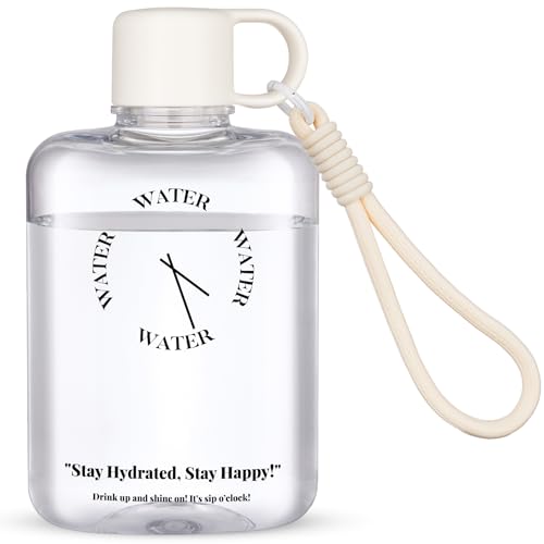 NiHome Flache Trinkflasche 360ml, BPA-freie Schlanke Wasserflasche für Handtasche und Outdoor, Auslaufsicher, Leicht & Kompakt für Reisen, Sport und Fitness, Flache Wasserflasche，Temperaturbeständig