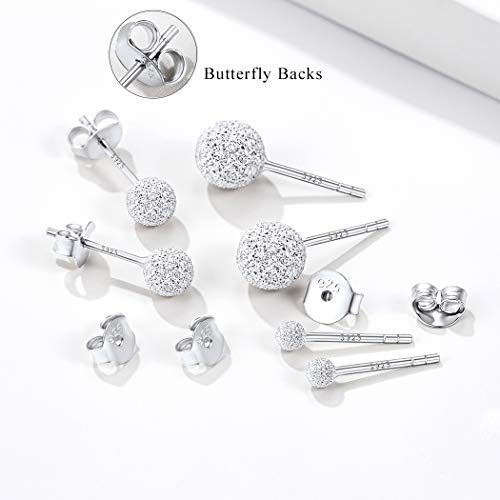 925 Sterling Silver Stud Earrings For Women Pack Ear Studs Set Earnings 3Mm 5Mm 7Mm Ball Simple Earrings #TOP3