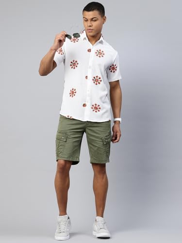 Image of Luxrio Casual Printed Textured Fabric Shirt for Men Regular Fit Cotton Blend