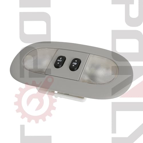 Image of Overhead Console LED Dome Map Light Lamp | Fits Ford F150 2004-2008, for Lincoln Mark LT 2006-2008 Truck | Replaces 7L3Z-18519A70-BC Interior Cab Lights with Sunroof and Rear Window Switch (Grey)