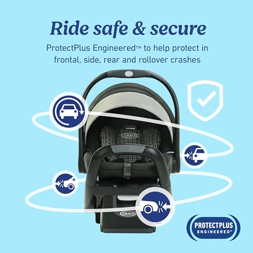 Graco SnugRide SnugFit LX Infant Car Seat, Baby Car Seat with Anti-Rebound Bar for Extra Safety, SnugLock Easy Install Carseat, 1-Hand Adjustable Handle, No-Rethread Harness, Baby Essentials, Pierce - image 5