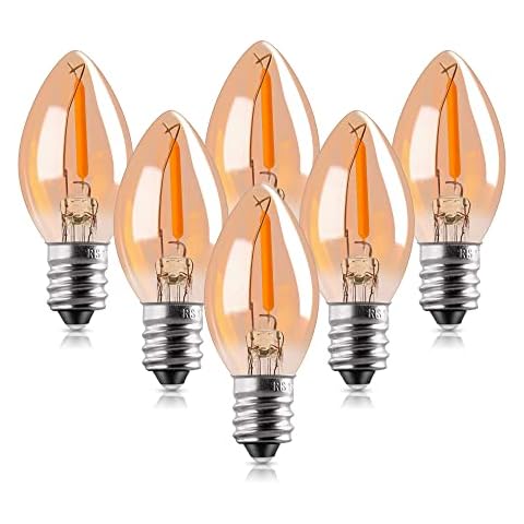 Genixgreen led Bulbs e14 Small Screw Bulbs 0.5w , 50lm, 5-10W Incandescent Equivalent, Vintage Filament SES E14 LED Bulbs, 2200k Ultra Warm White, Not Dimmable, Pack of 6 Cover