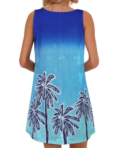 Image of Swimsuit Coverup for Women Bikini Sleeveless Beach Bathing Suit Cover Up | CHICGAL Summer Loose Tank Dress Bikini Beachwear Swimming cover, Vacation Hawaiian Cruise Pool Outfit T shirt Fashion Clothes