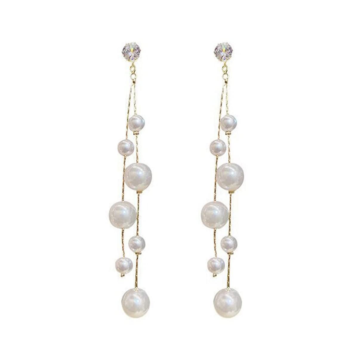 Jewels Galaxy Gold Plated Beautiful Korean White Pearl Drop Earrings (FMYN-ERG-35773) (B0C5RS9WWK) Amazon Price History, Amazon Price Tracker
