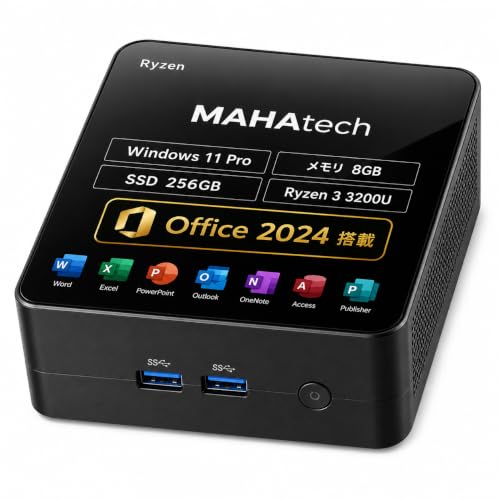 �yMAHAtech�z�~�jPC�bOffice2024�bRyzen 3 3200U�b8GB �������b256GB SSD�bWindows 11 Pro�b�����ݒ�ς݂ł����Ɏg����